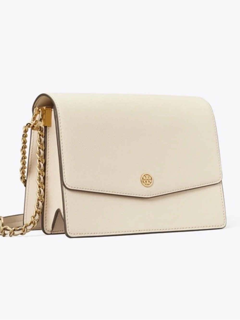 Tory Burch Emerson Envelope Adjustable Shoulder Bag in Cream